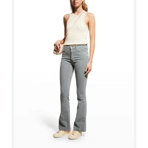 Mother The Weekender Fray Flare Jeans Lead Gray Womens Size 28 Denim - Picture 1 of 5